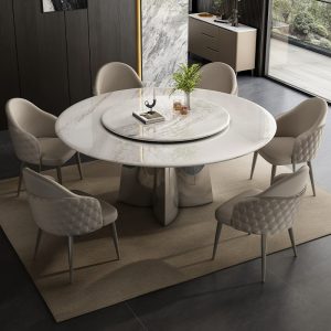 Round Natural Marble Dining Table