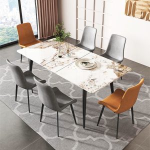 Extendable Glossy Sintered Stone Dining Table