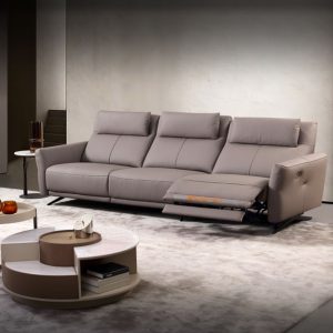 3 Seater Electronic Recliner Genuine Leather Sofa