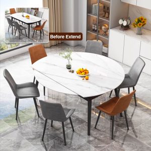 Designer Glossy Sintered Stone Dining Set (1+4)